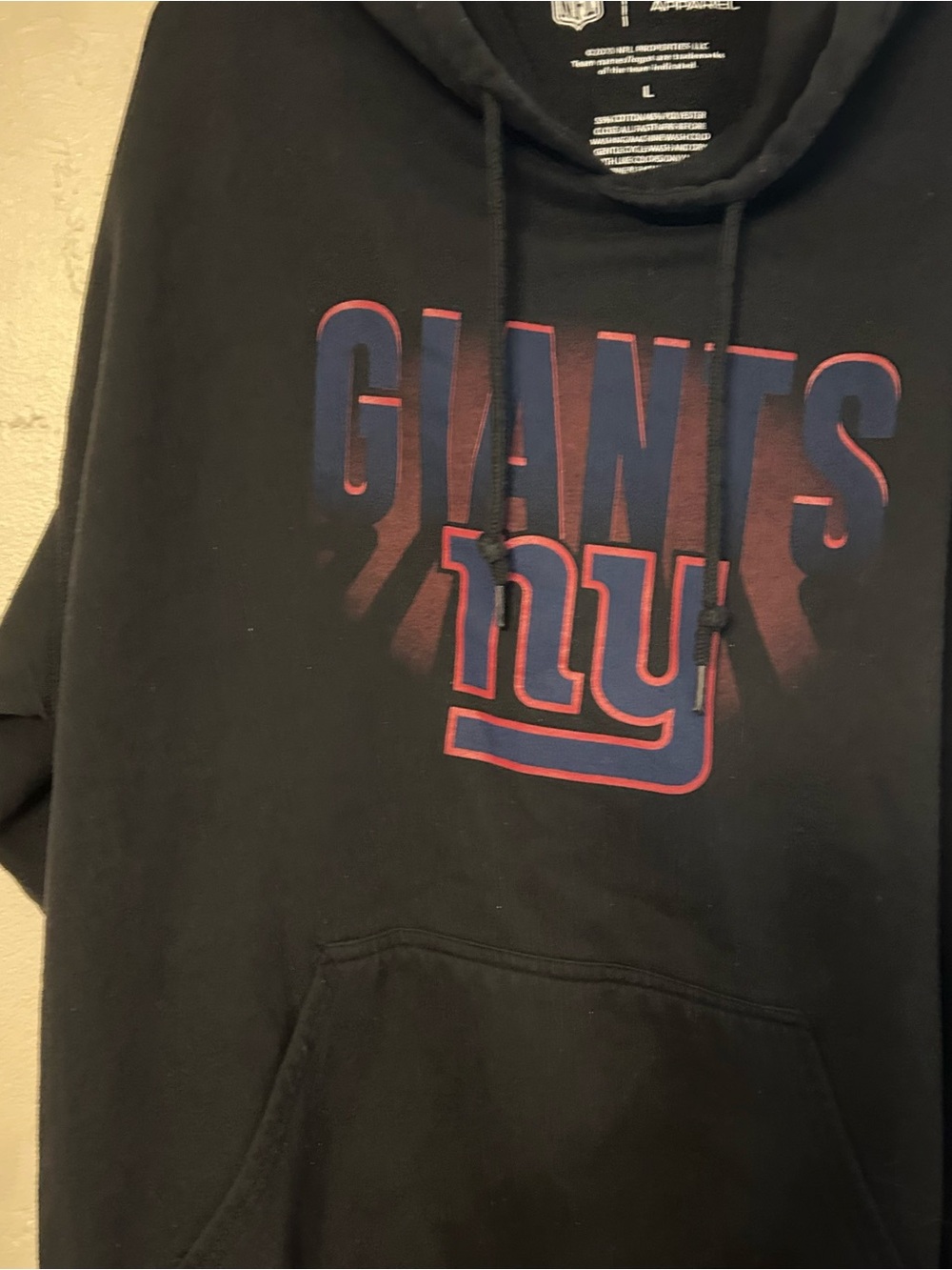 NFL New York Giants Black Hoodie with Blue and Red Logo